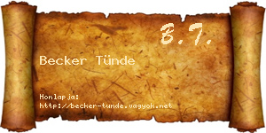 Becker Tünde névjegykártya